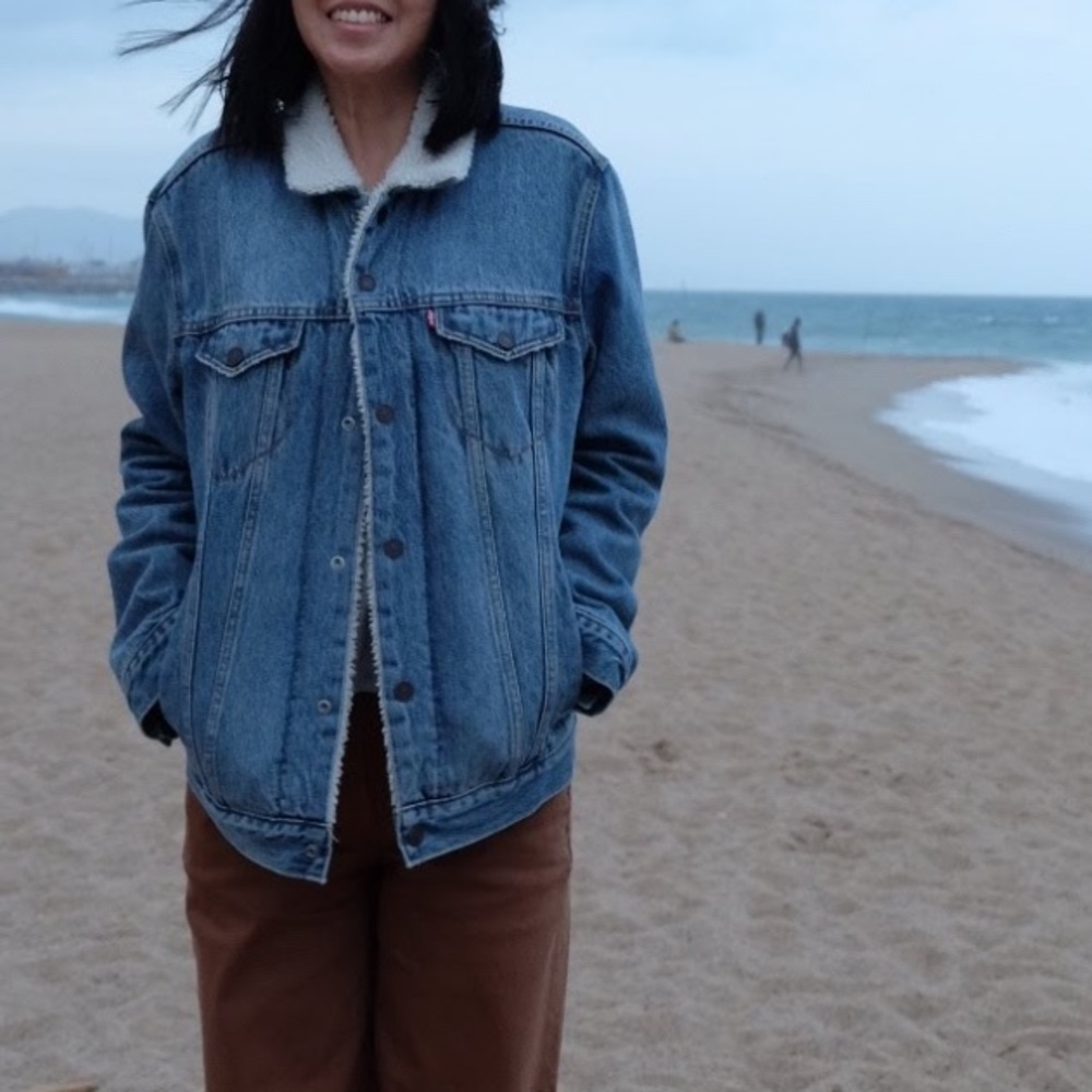 Levi’s Sherpa Trucker Jacket — Divided Blue color